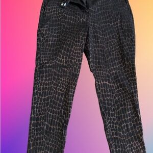 Worthington Croc-Print Metallic Black & Bronze Ankle Pants - Size 10